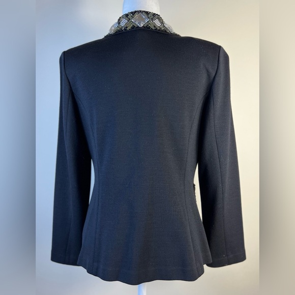 St John Knit Black Jewel Embellished Jacket, Size 8 - Picture 5 of 14